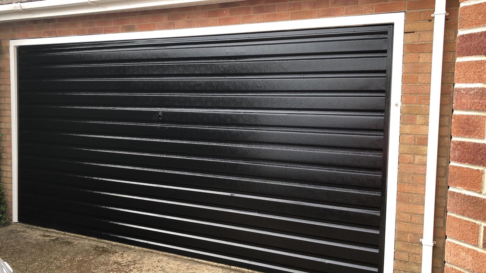 Garage door after painting