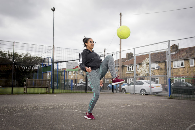 DofE award student playing football
